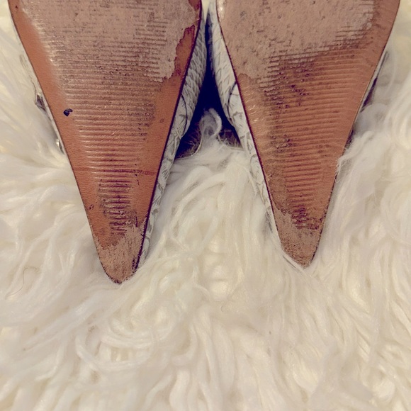 Sergio Zelcer Leather Pointed-Toe High Heel Slingback Pumps Size 8 - Picture 6 of 7